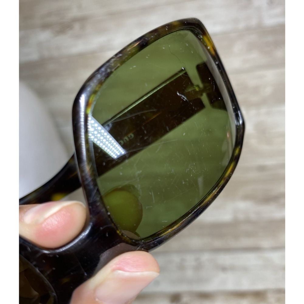 Gucci Sunglasses Unisex GG 2563/S Brown Tortoise Green Lens Italy Vintage - Picture 9 of 16